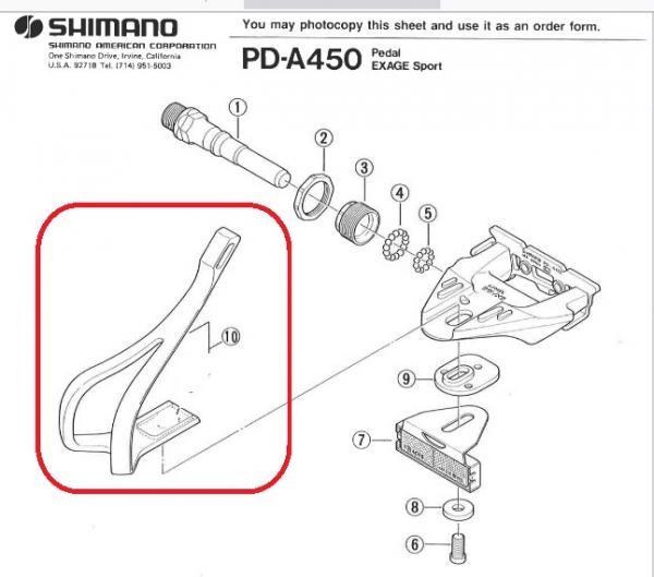 PEDALHAKEN SHIMANO PD-A450-L, 1-STUECK